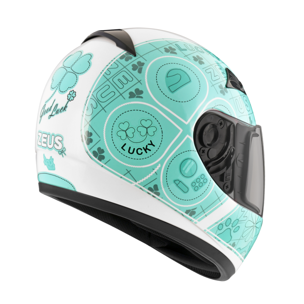ZEUS ZS-2000C F62 白/綠 彩繪 全罩帽款 小帽體