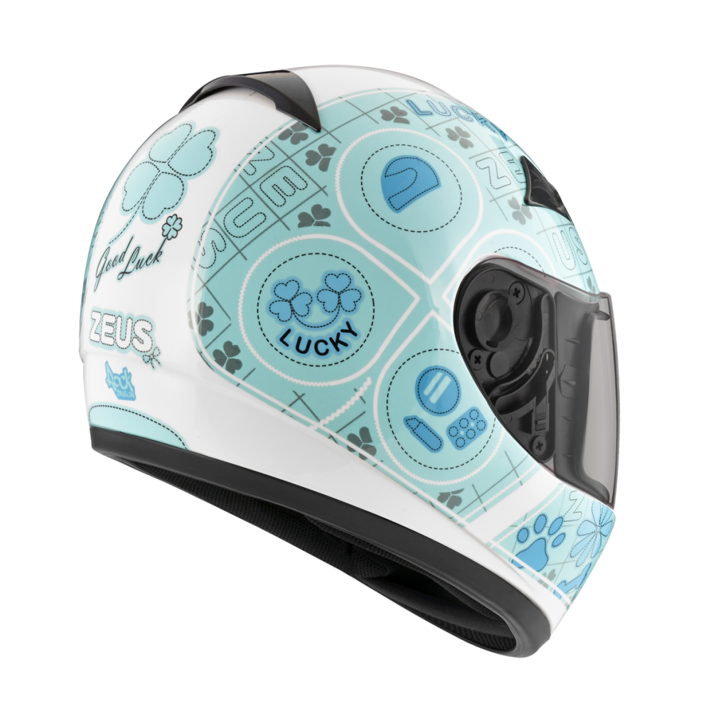 ZEUS ZS-2000C F62 白/藍 彩繪 全罩帽款 小帽體