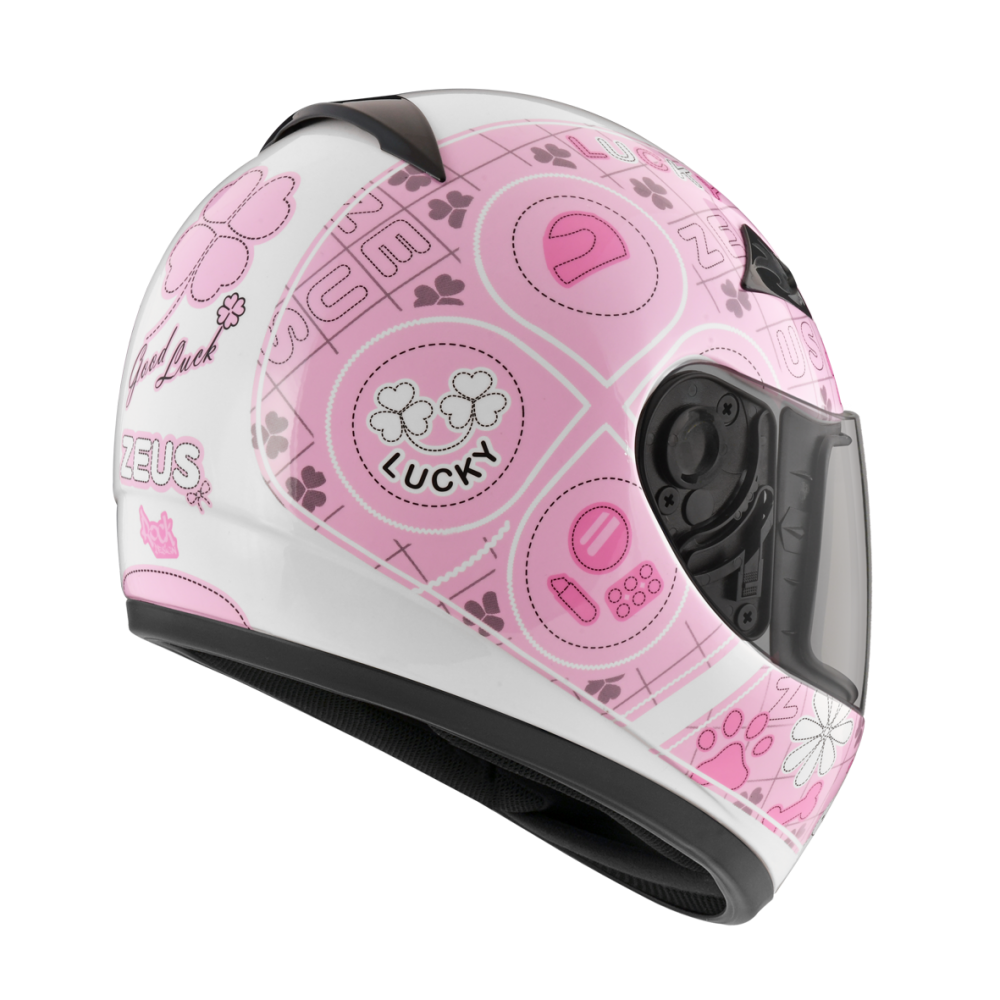 ZEUS ZS-2000C F62 白/粉 彩繪 全罩帽款 小帽體