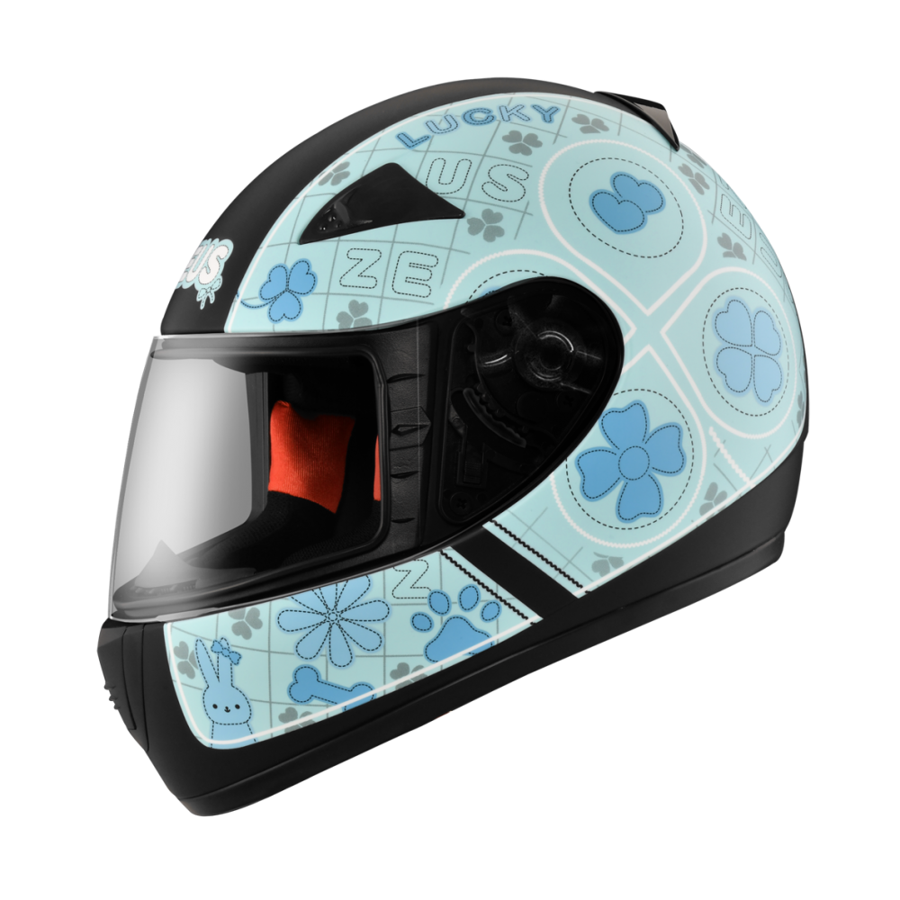 ZEUS ZS-2000C F62 消光黑/藍 彩繪 全罩帽款 小帽體