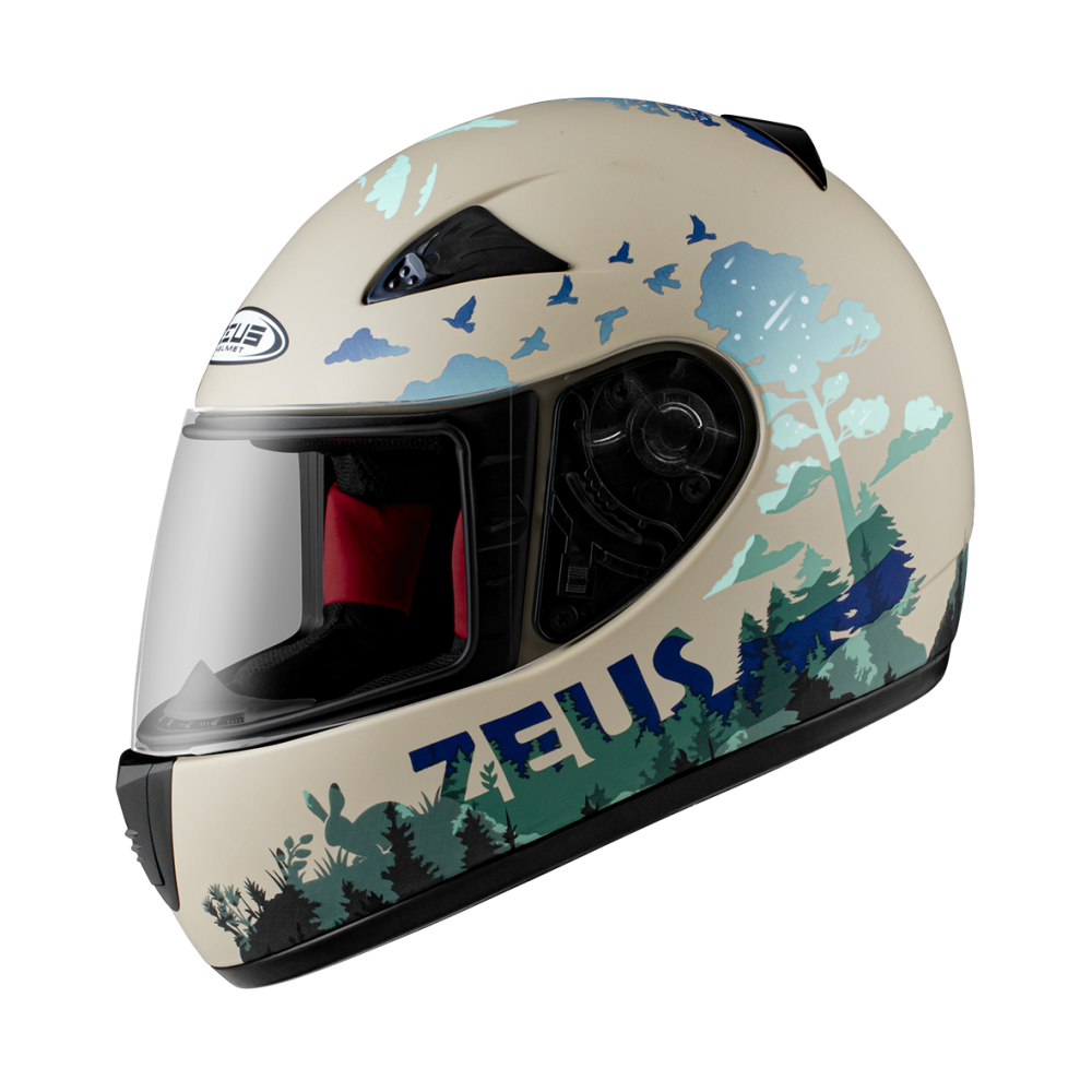 ZEUS ZS-2000C F63 消光土黃/綠 彩繪 全罩帽款 小帽體