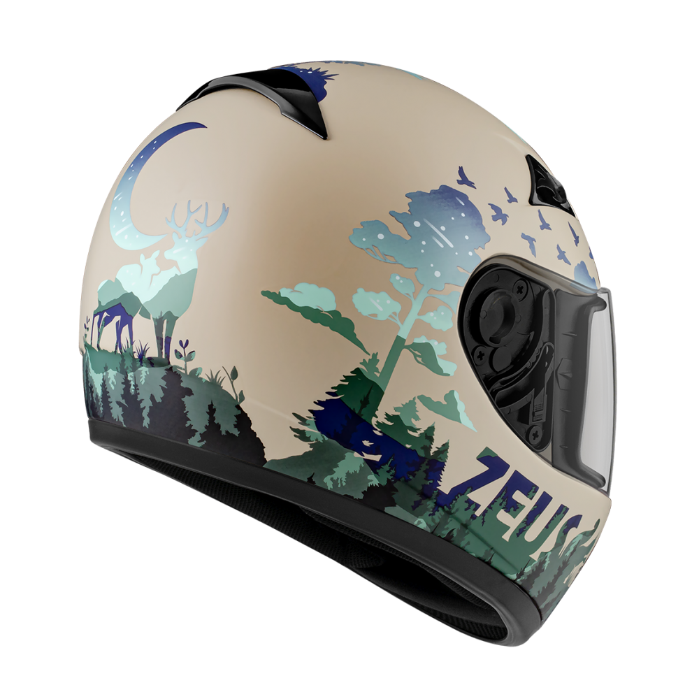 ZEUS ZS-2000C F63 消光土黃/綠 彩繪 全罩帽款 小帽體