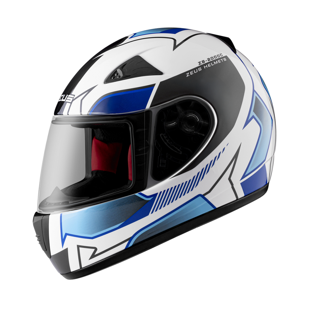 ZEUS ZS-2000C F65 白/藍 彩繪 全罩帽款 小帽體