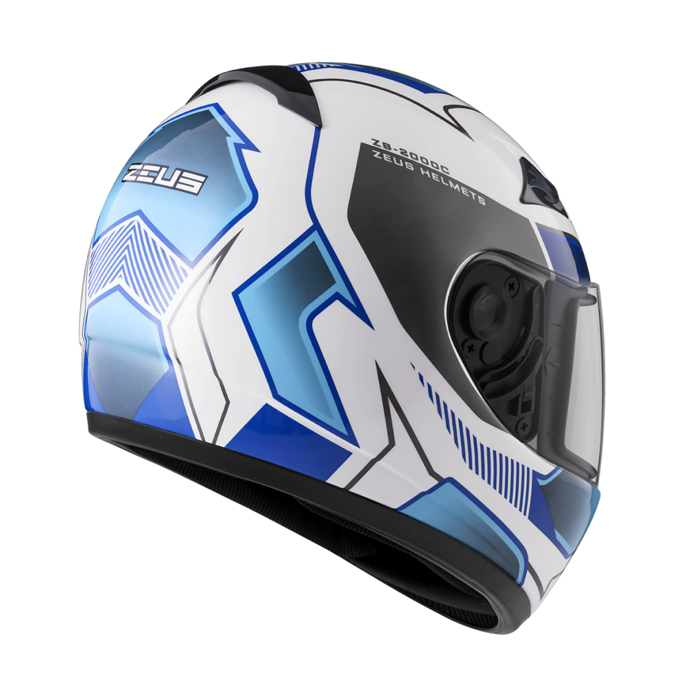ZEUS ZS-2000C F65 白/藍 彩繪 全罩帽款 小帽體
