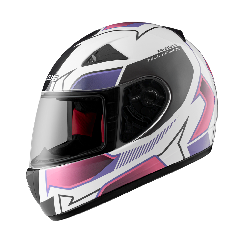 ZEUS ZS-2000C F65 白/粉紅 彩繪 全罩帽款 小帽體
