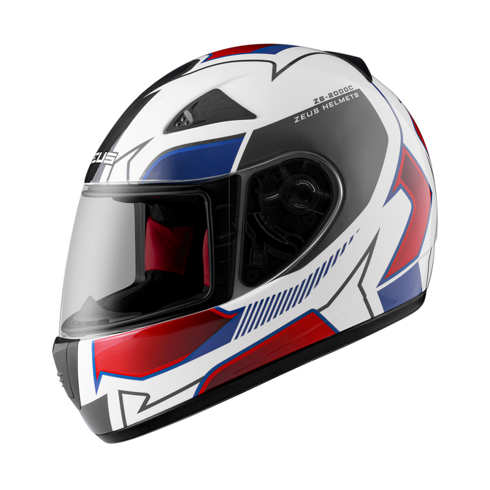ZEUS ZS-2000C F65 白/紅藍 彩繪 全罩帽款 小帽體