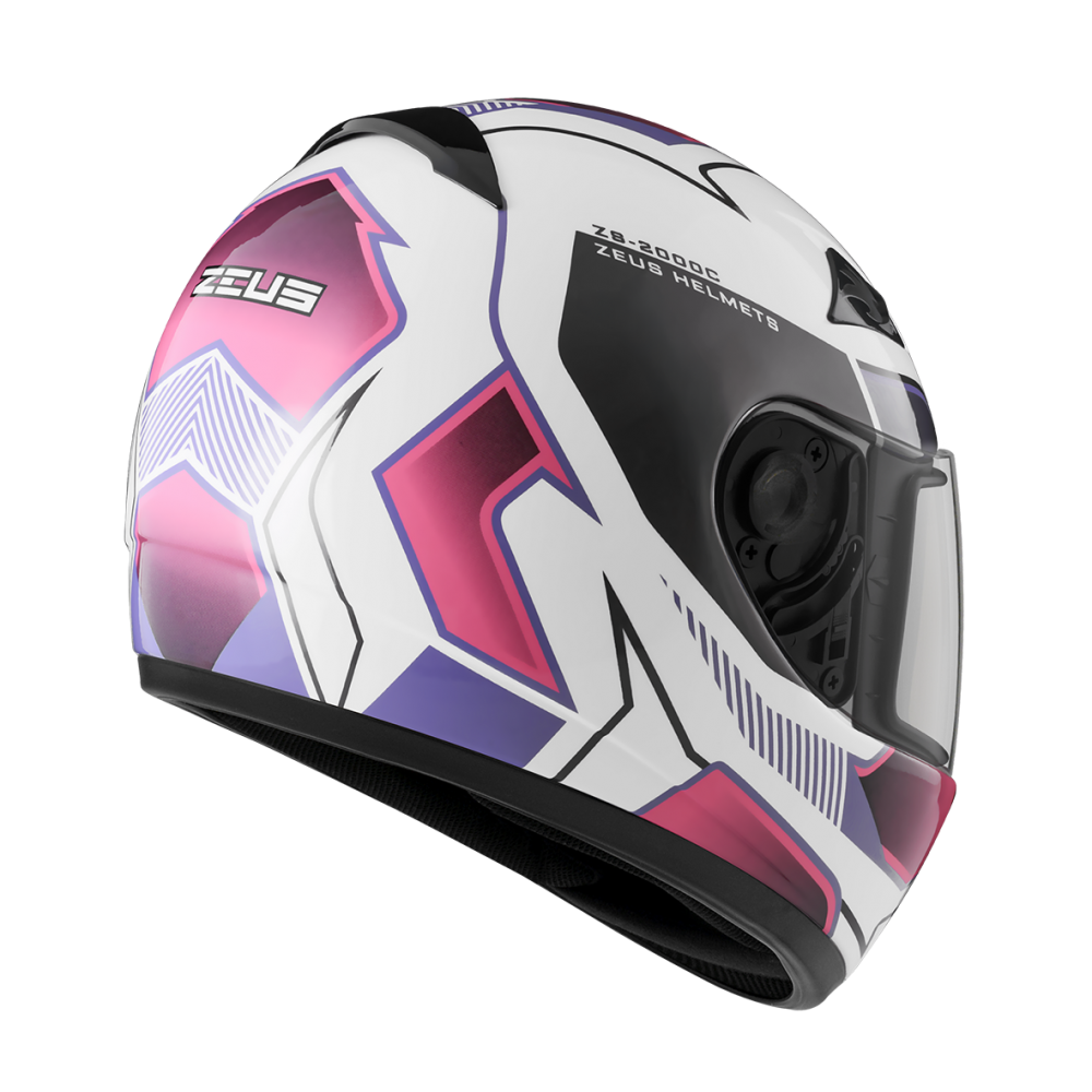 ZEUS ZS-2000C F65 白/粉紅 彩繪 全罩帽款 小帽體