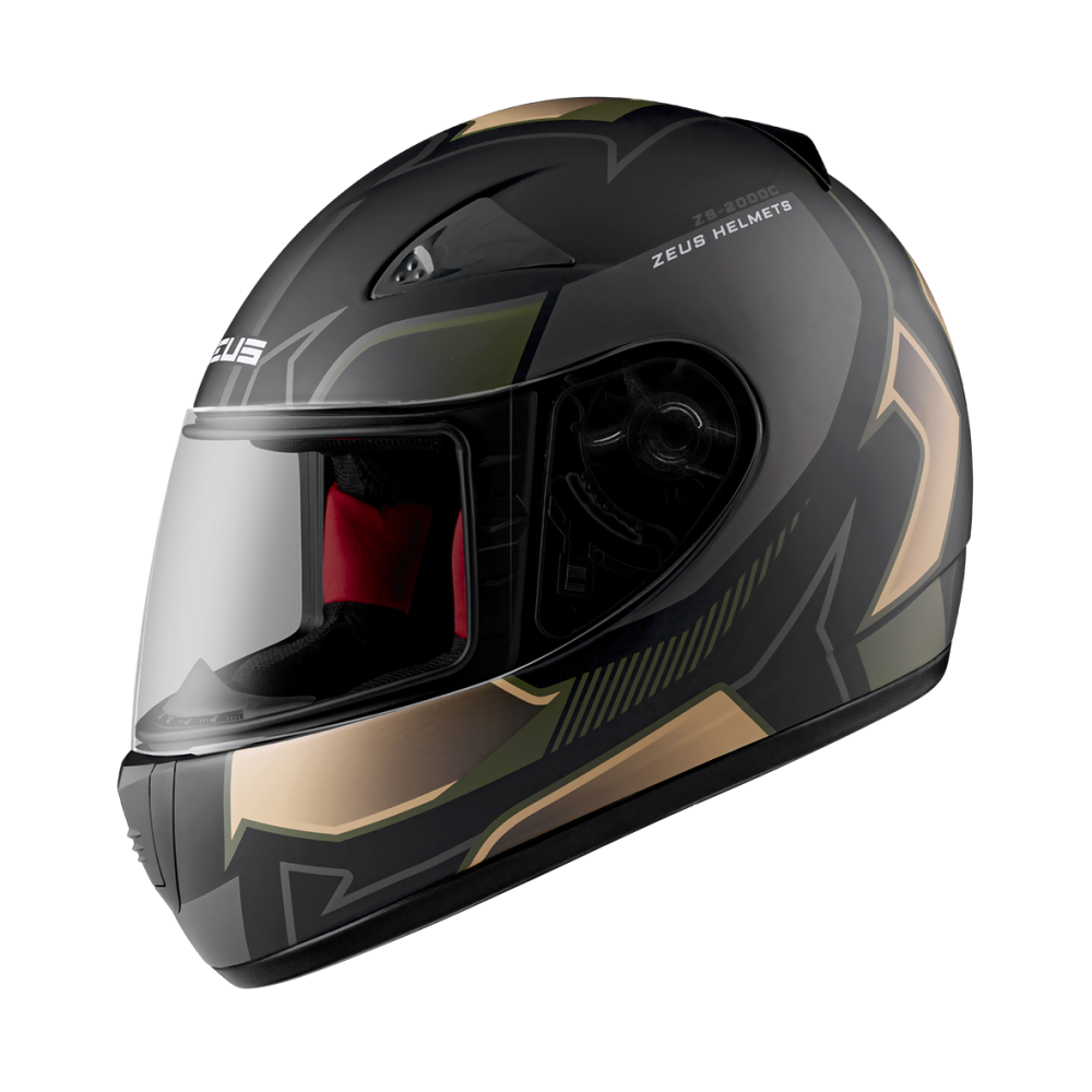 ZEUS ZS-2000C F65 消光黑/卡其 彩繪 全罩帽款 小帽體