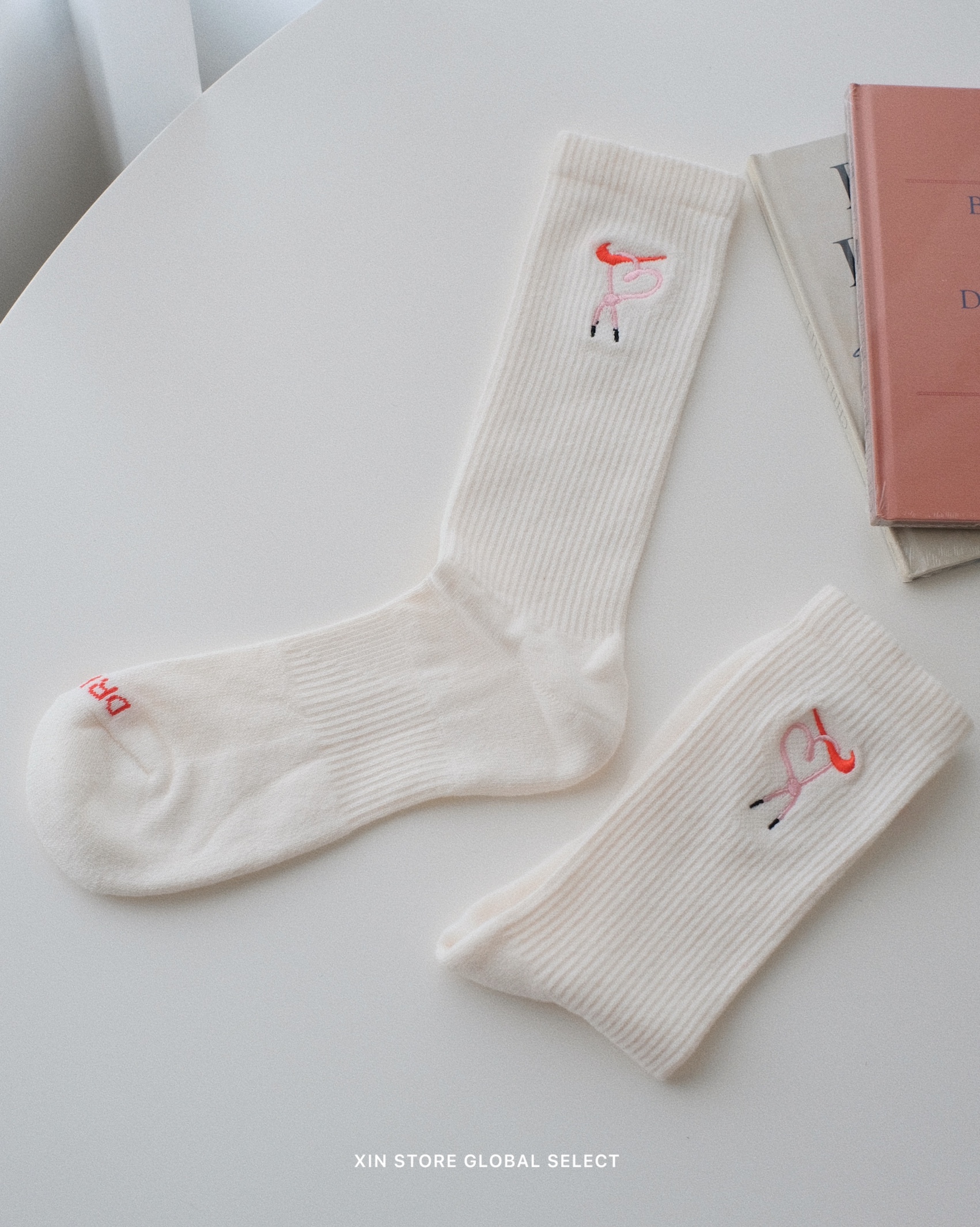 【現貨】Nike Everyday Dri-FIT Sock 情人節限定 愛心鞋帶 刺繡 長襪 單雙 米白 粉色