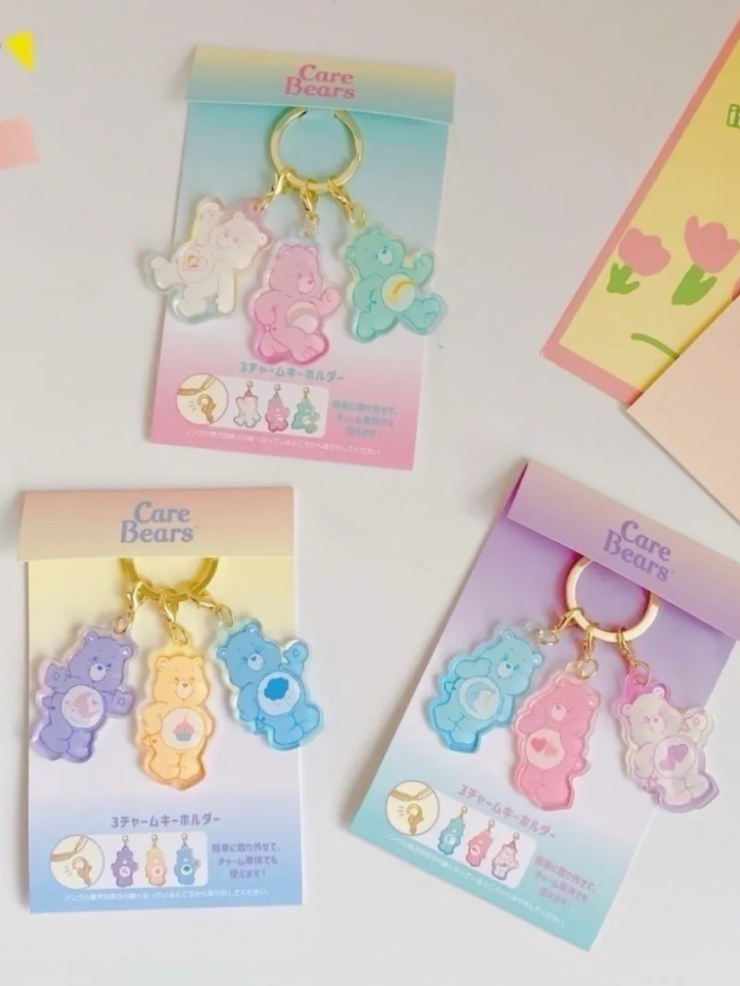【 限量現貨 】 care bears 彩虹熊 拉鍊扣鑰匙圈 日本