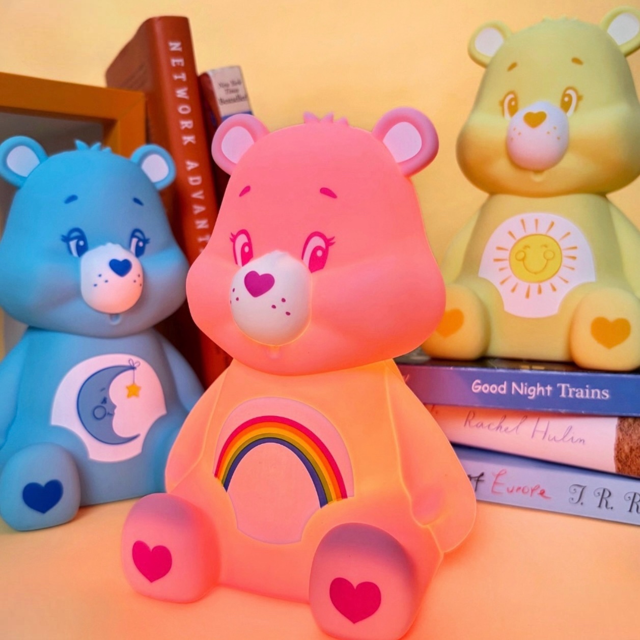 CARE BEARS 彩虹熊 拍拍燈 電池 兩段式 小夜燈 三色