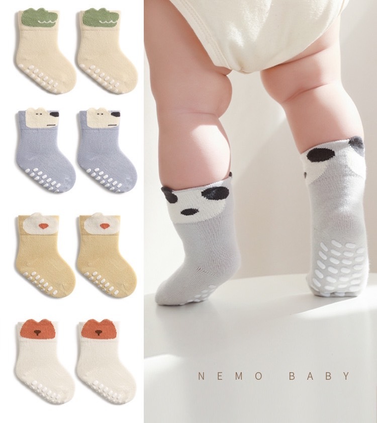 純色小動物止滑襪