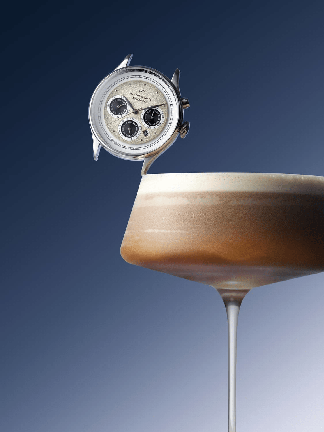 1564 Chronodate Automatic - Steel/Off White