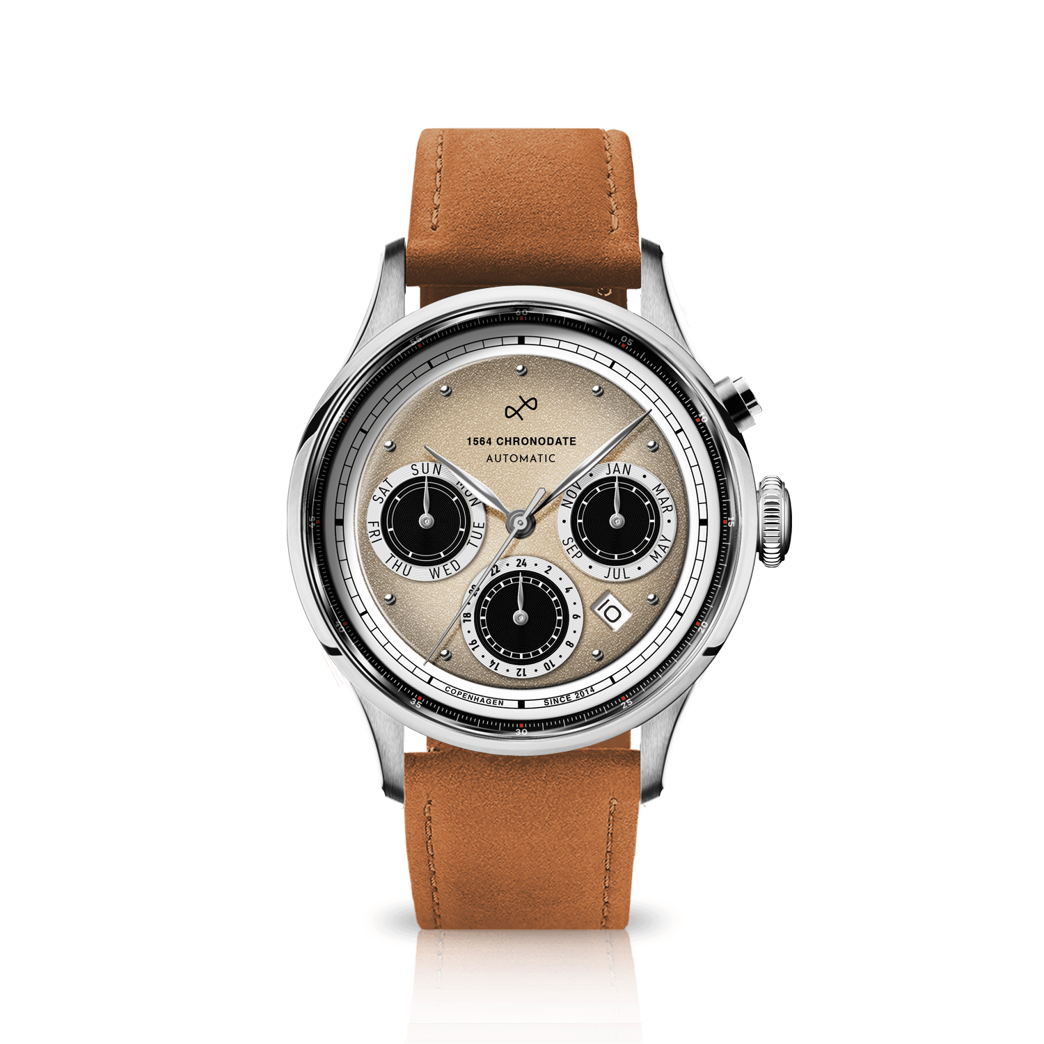 1564 Chronodate Automatic - Steel/Off White