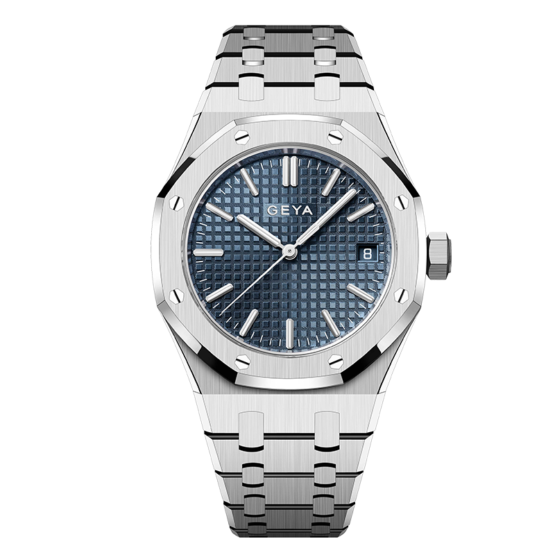 【GEYA格雅】G78083GWB 鏤空錶蓋 21顆寶石軸承 日期顯示 夜光指針刻度 不鏽鋼 機械 手錶