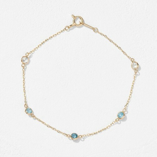 【me.luxe】K10繽紛藍彩拓帕石、檸檬晶拓帕石、紫晶石榴坦桑手鍊