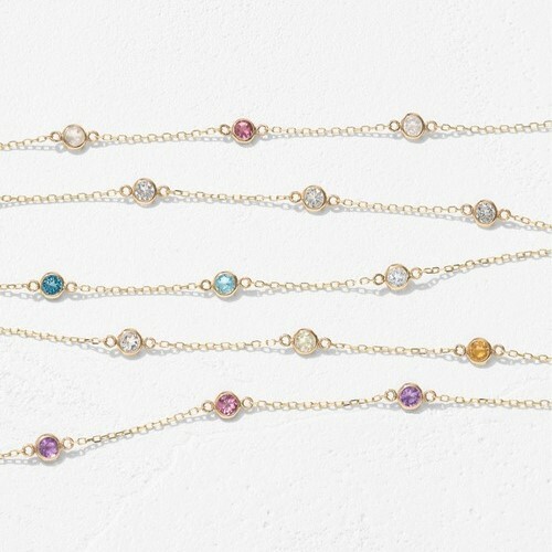 【me.luxe】K10繽紛藍彩拓帕石、檸檬晶拓帕石、紫晶石榴坦桑手鍊