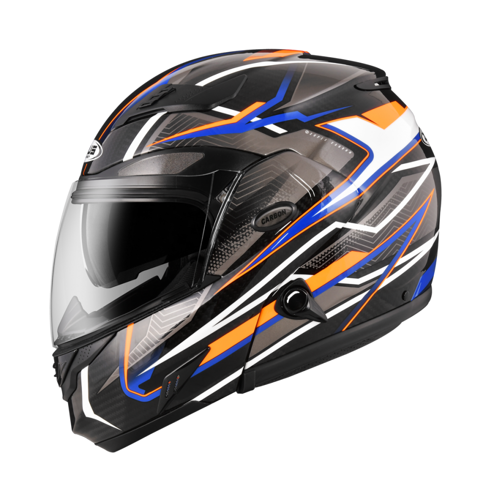 ZEUS ZS-3500 YY12 透明碳纖/藍 彩繪 全罩式帽款 碳纖維輕量帽款