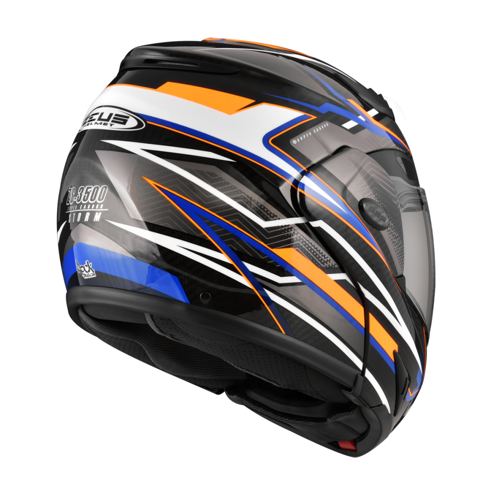 ZEUS ZS-3500 YY12 透明碳纖/藍 彩繪 全罩式帽款 碳纖維輕量帽款