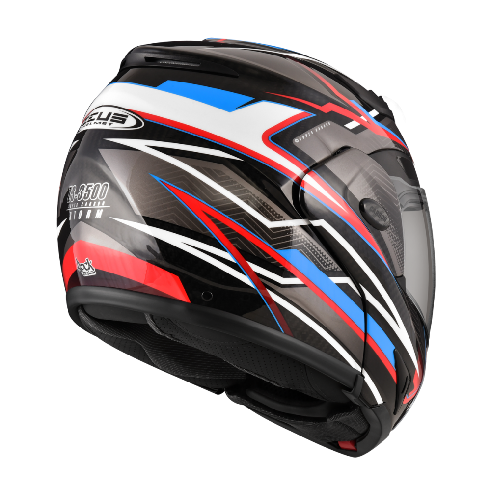 ZEUS ZS-3500 YY12 透明碳纖/紅 彩繪 全罩式帽款 碳纖維輕量帽款