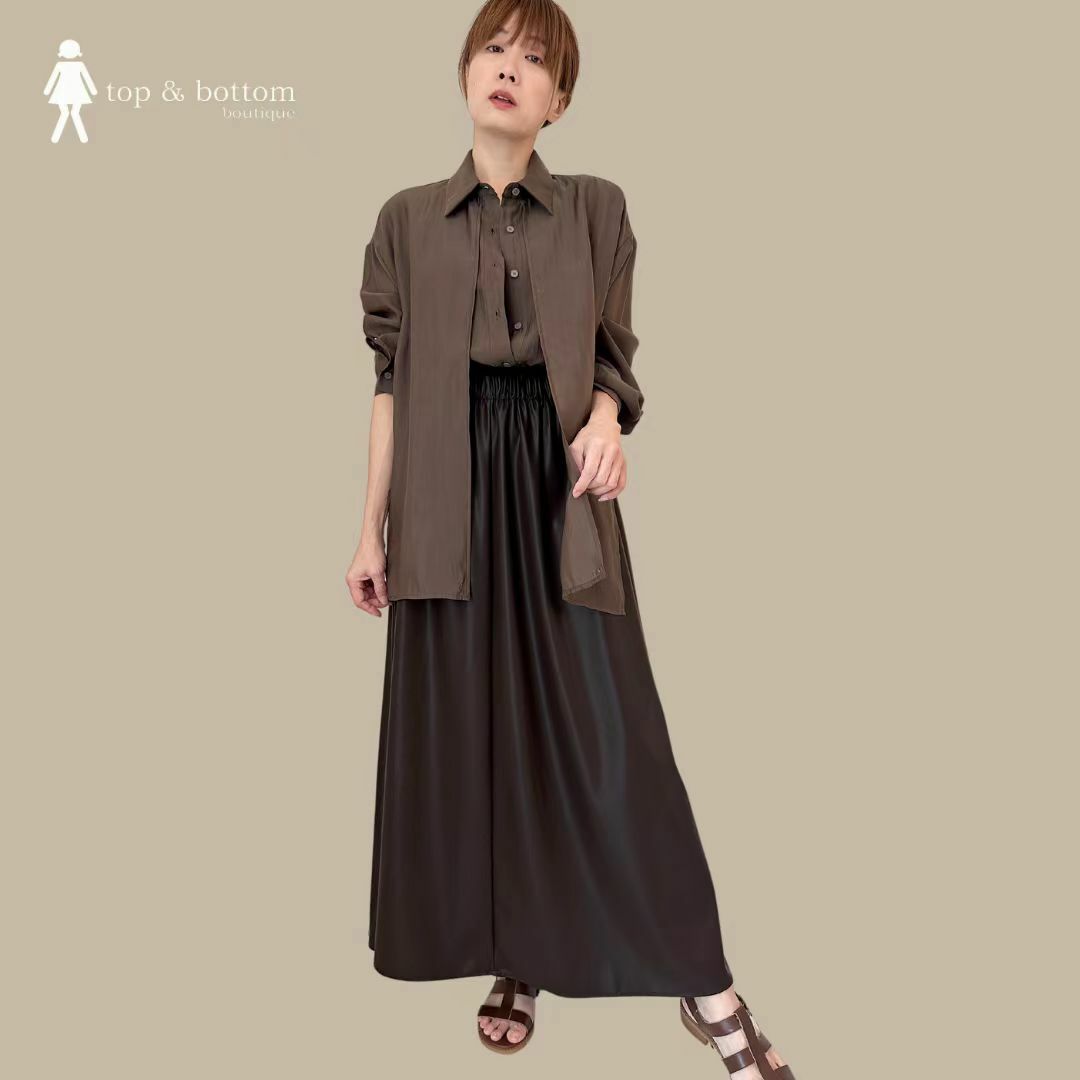 LONG SLEEVE COLLARED LAYERING SHEER SHIRT