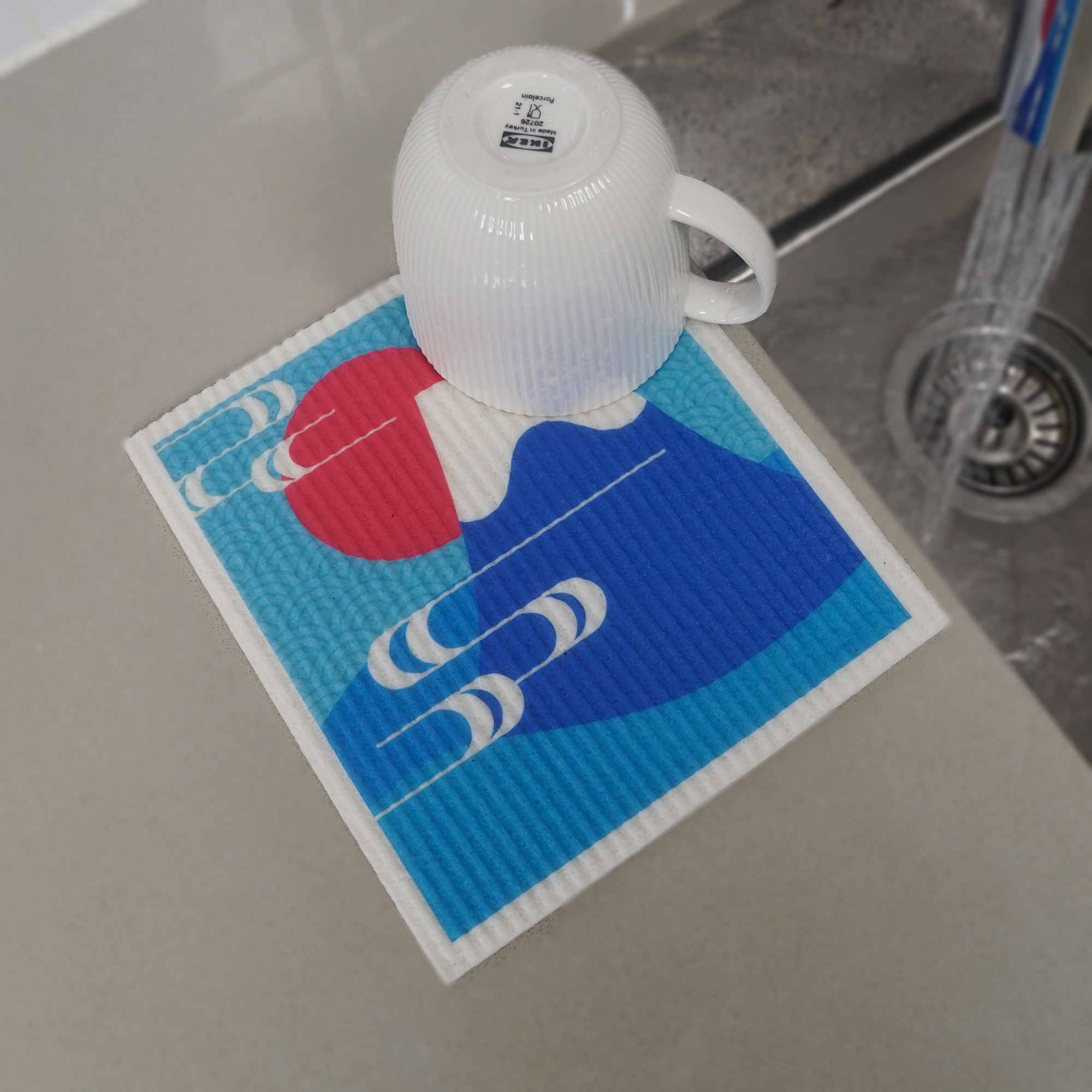 LEAFFY sakura oriental winter eco friendly cellulose sponge cloth - mt. fuji