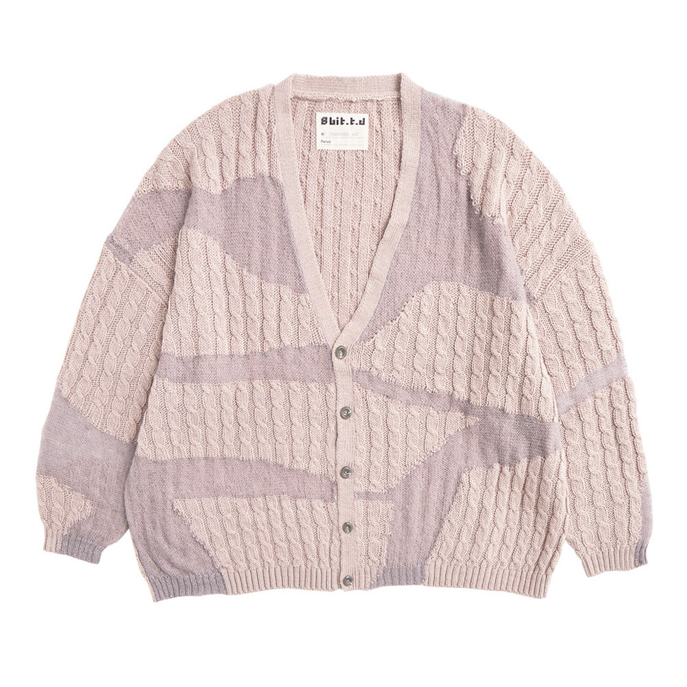 Crack Between Stones Melange Cable Light Cardigan Brown