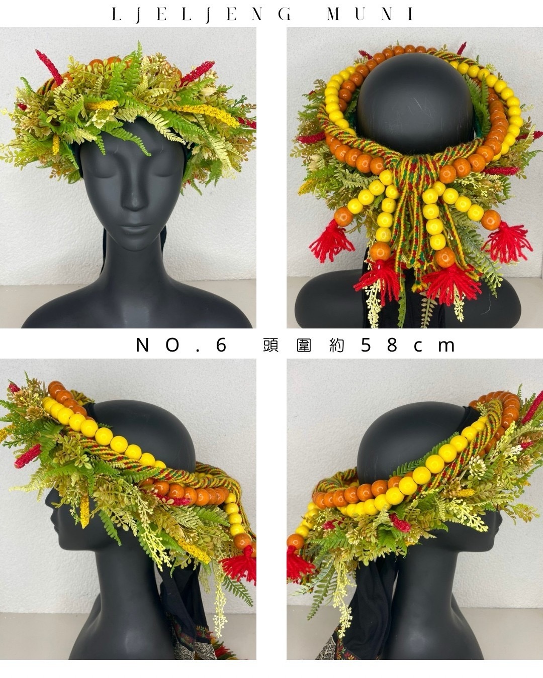 Muni-No.6 木珠花環 58cm