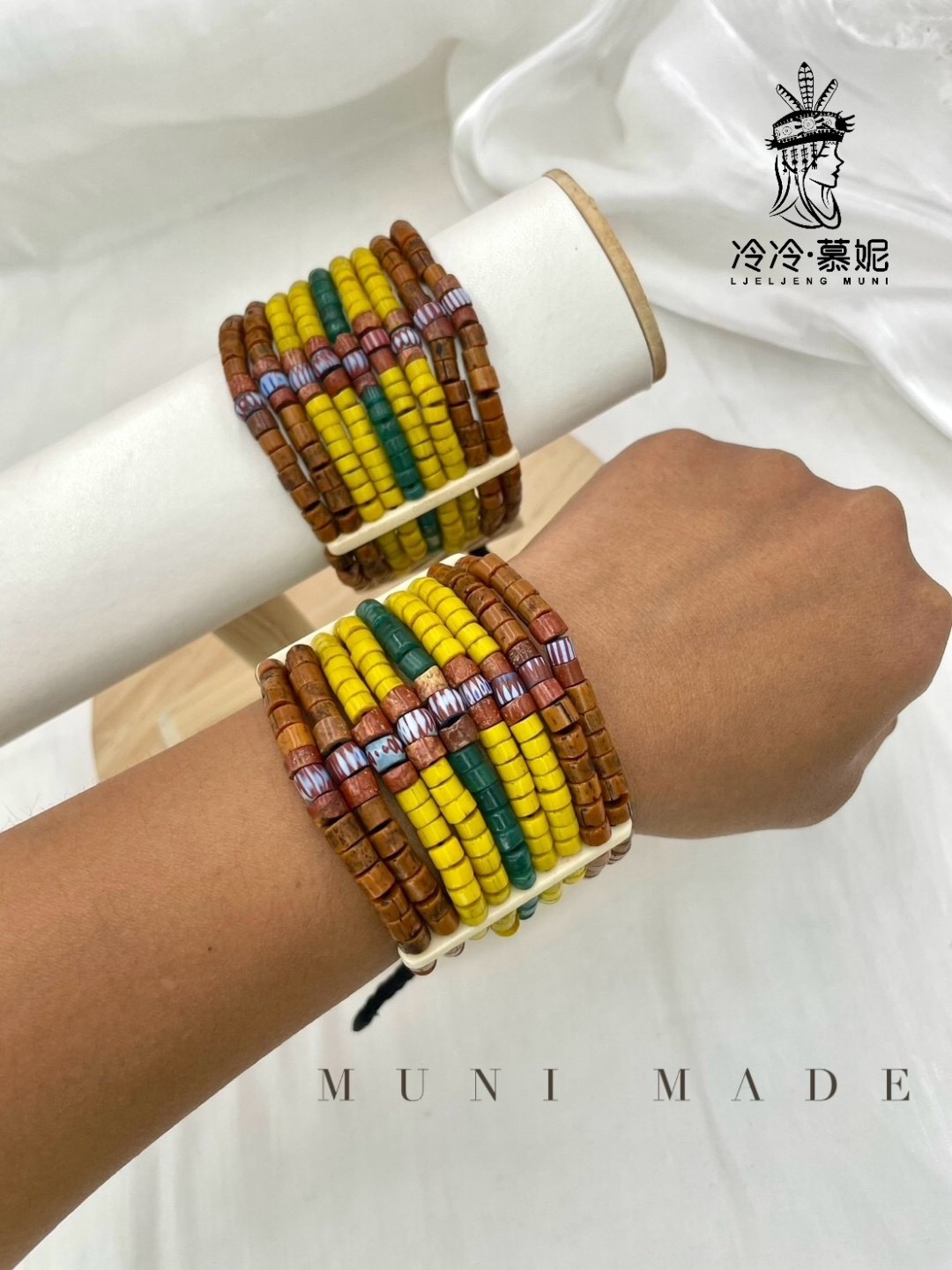 Muni-No.37貿易老珠九排手鍊18cm