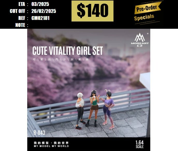 PO-$140 * MOREART * 1:64 FIGURE - CUTE VITALITY GIRL SET [OD18/02]
