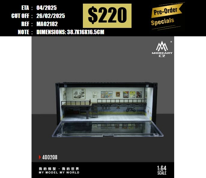 PO-$220 * MOREART * 1:64 DIORAMA - CONTAINER REPAIR SHOP SCENE (400208) [OD18/02]
