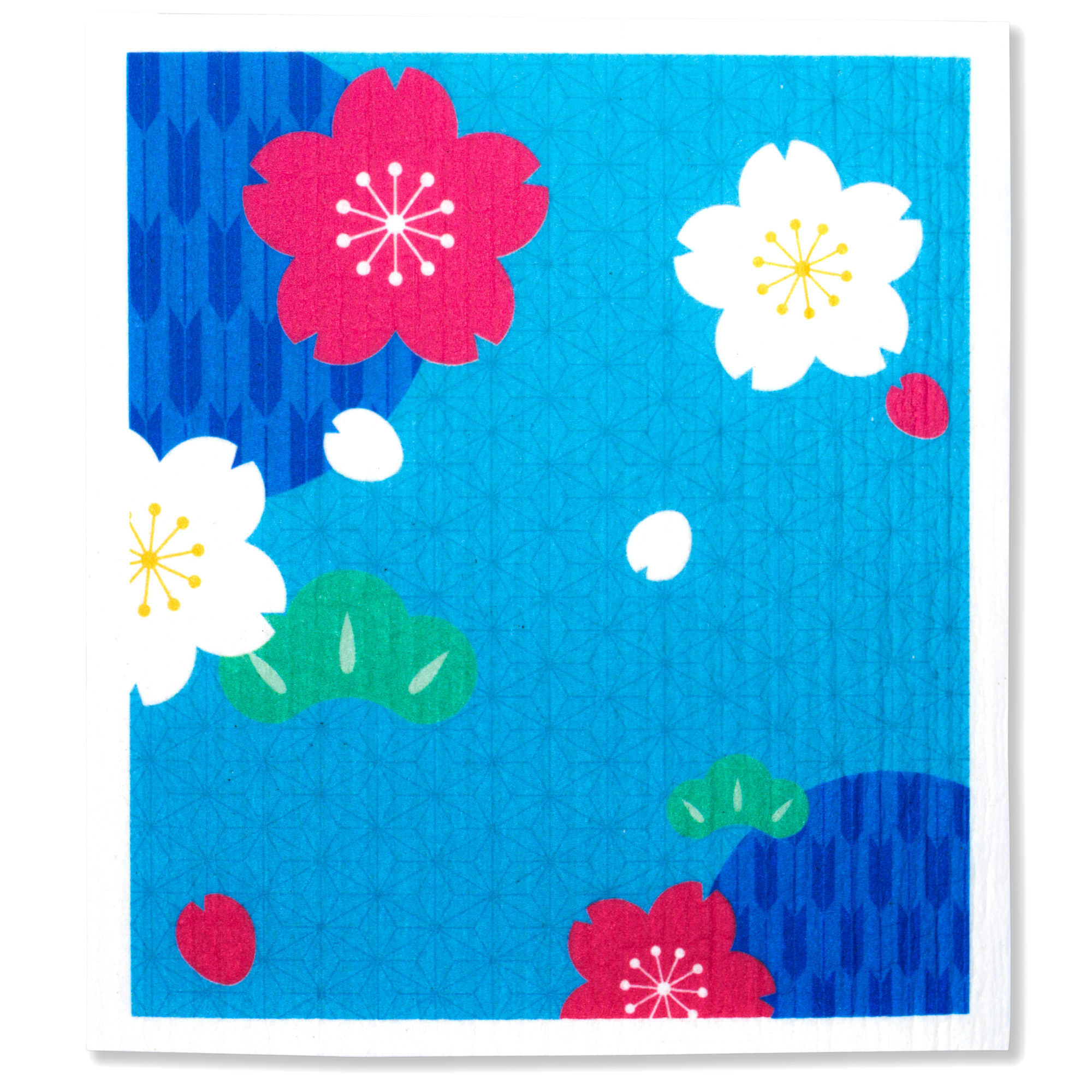 LEAFFY sakura oriental winter eco friendly cellulose sponge cloth - sakura