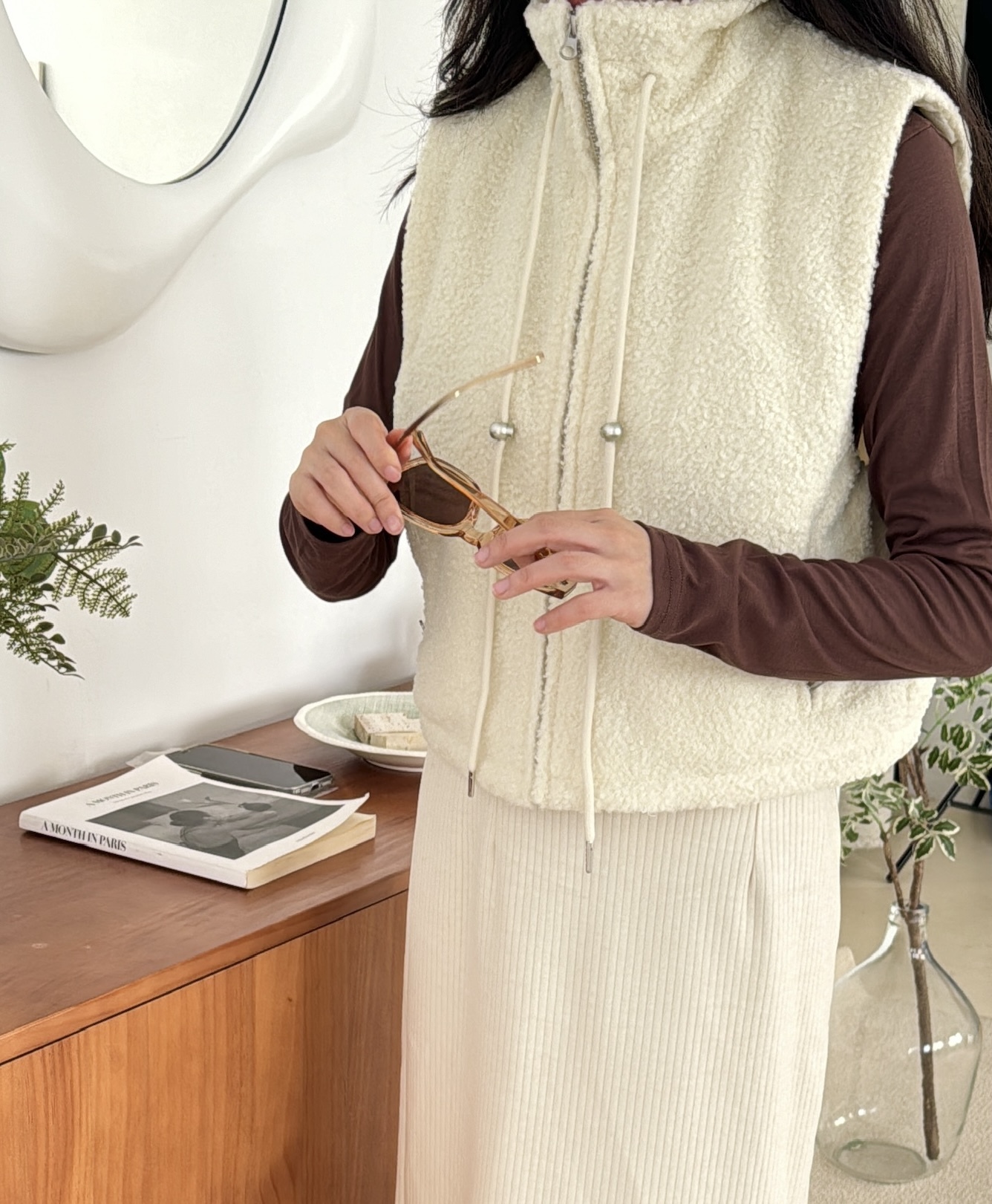 茸茸小熊羊羔毛背心