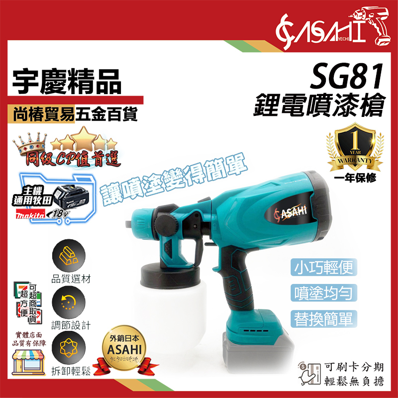 附發票｜SG81鋰電噴漆槍｜靜音 鋰電噴漆槍 電動噴漆槍 油漆噴槍 充電式 噴塗料神器