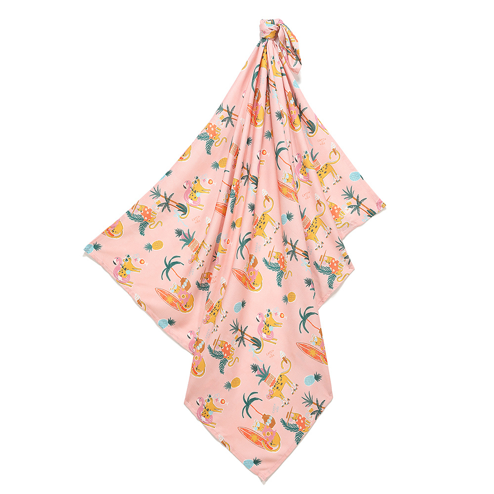 La Millou波蘭 竹纖涼感巾｜抗菌包巾｜石虎渡假中(粉底)