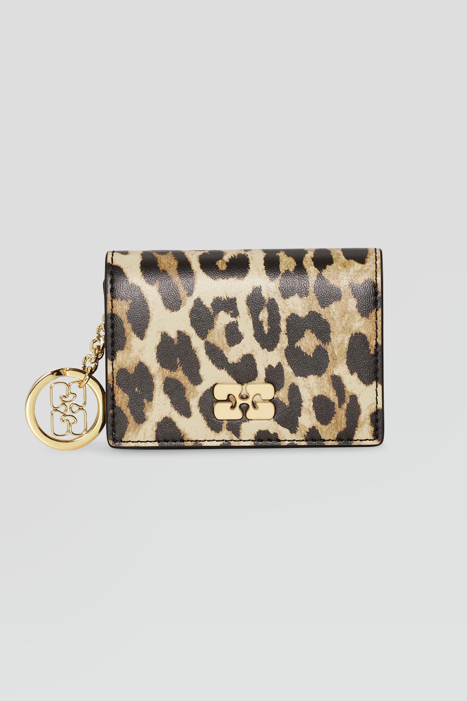 GANNI｜BOU 蝴蝶徽標豹紋翻蓋卡片套