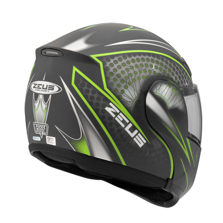 ZEUS ZS-3300 GG27 消光黑/綠 彩繪 內墨片 可樂帽款