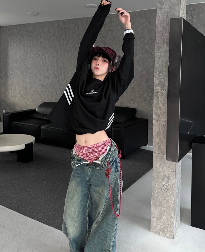 (GOAL) 八尾 彎刀褲 擴腿褲 水洗刷色 24128