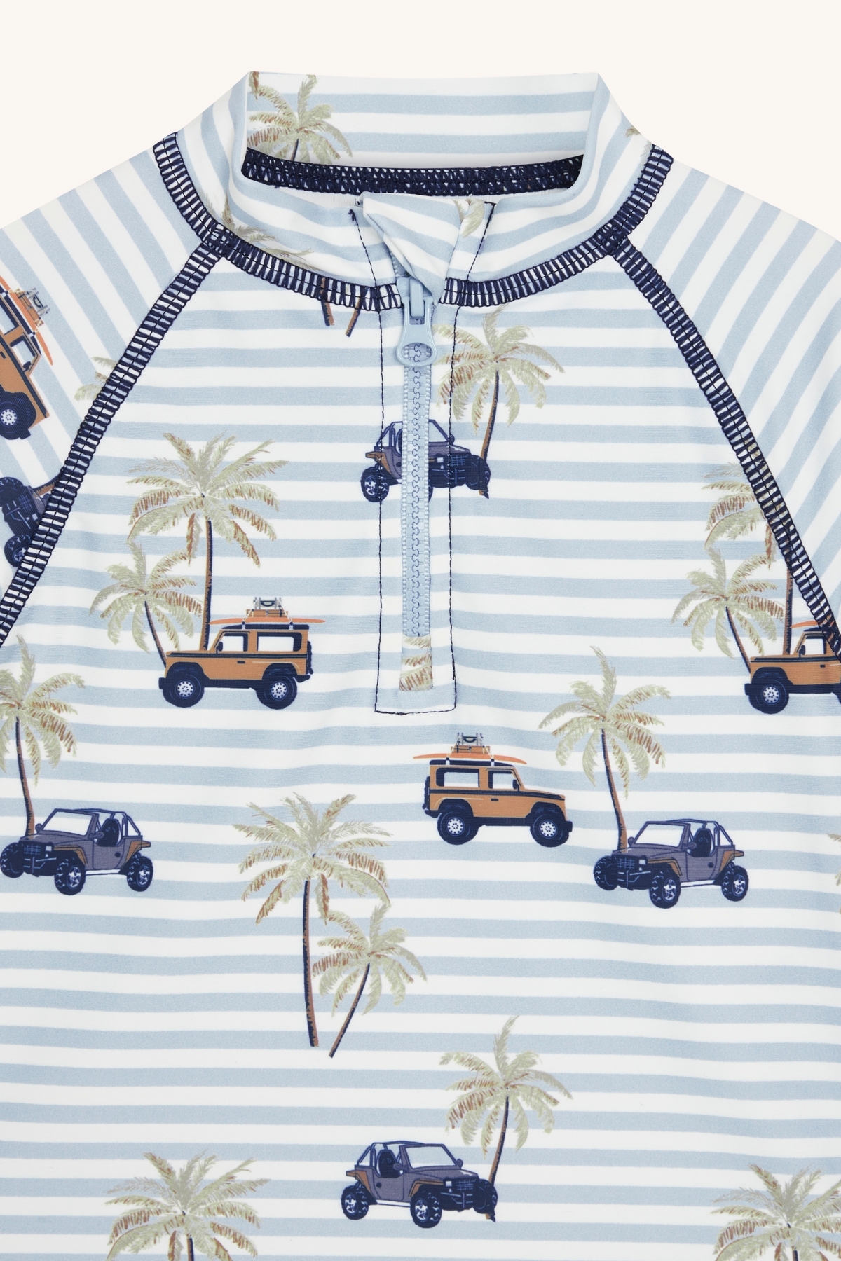 〖 Hust & Claire 〗條紋吉普車防曬泳衣