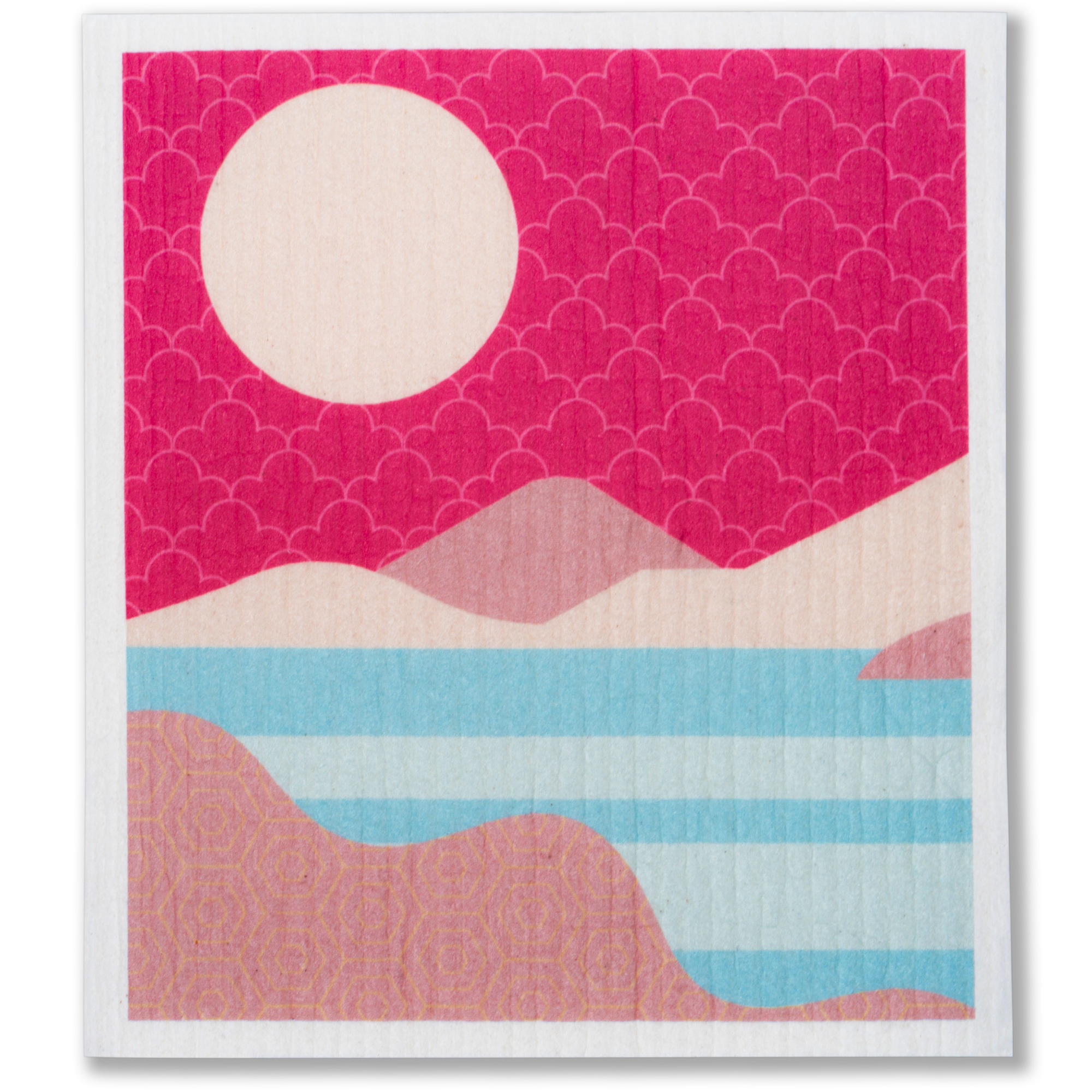 LEAFFY sakura oriental autumn eco friendly cellulose sponge cloth - lake