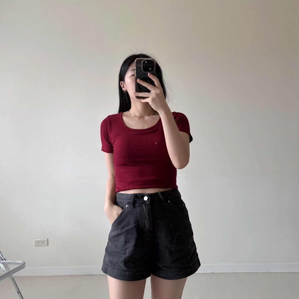 修身弧形短袖bra T（現貨）