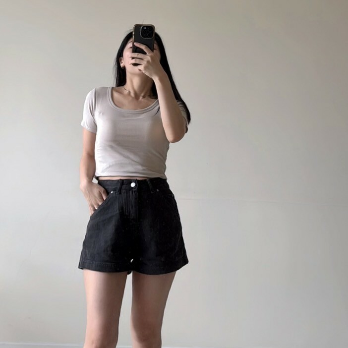 修身弧形短袖bra T（現貨）