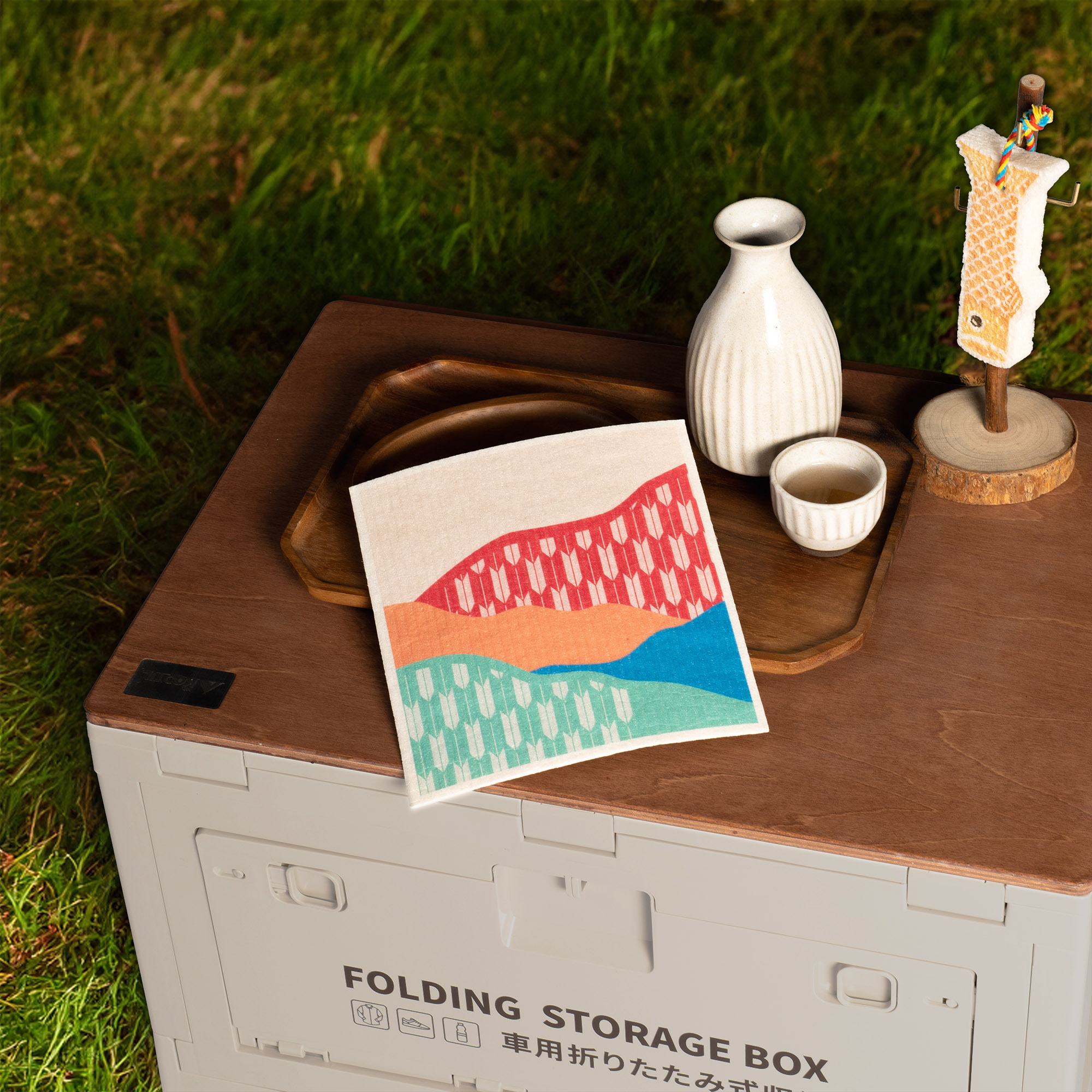 LEAFFY sakura oriental autumn eco friendly cellulose sponge cloth - mountail trail