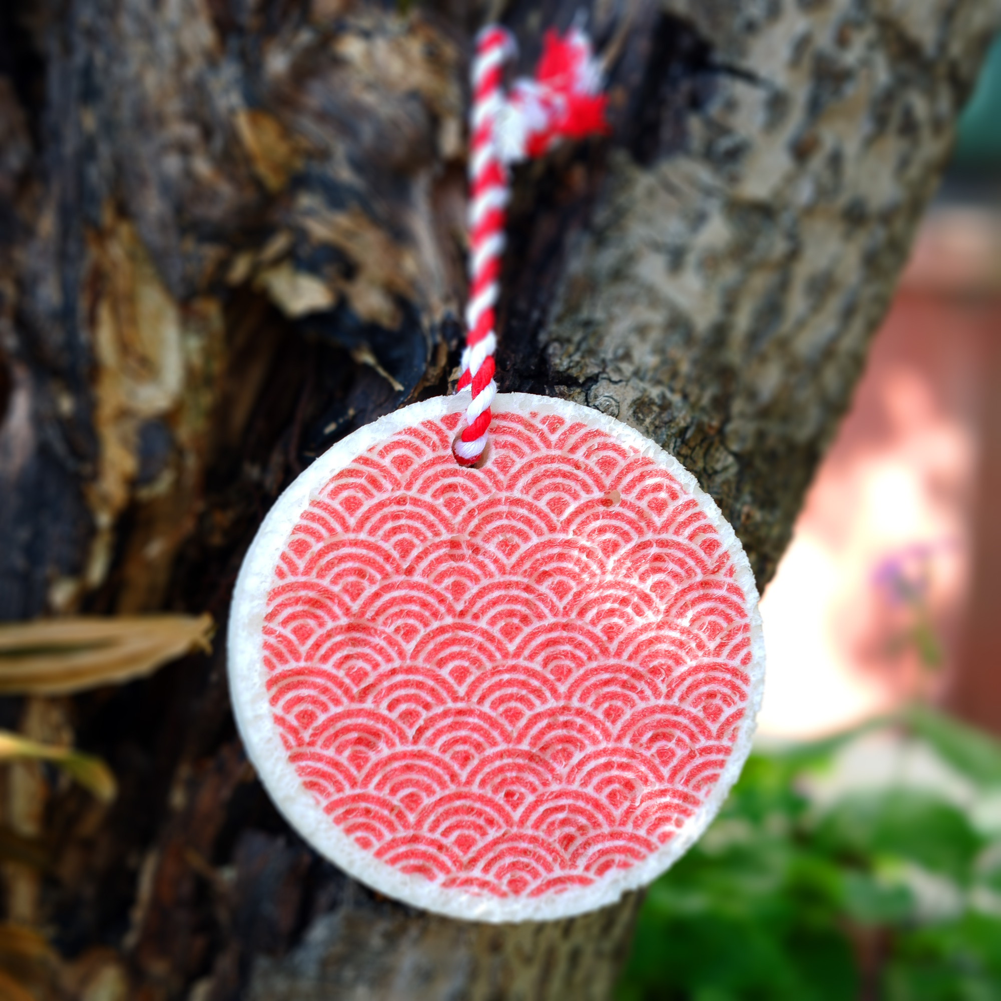 LEAFFY seigaiha waves natural cellulose pop up sponge