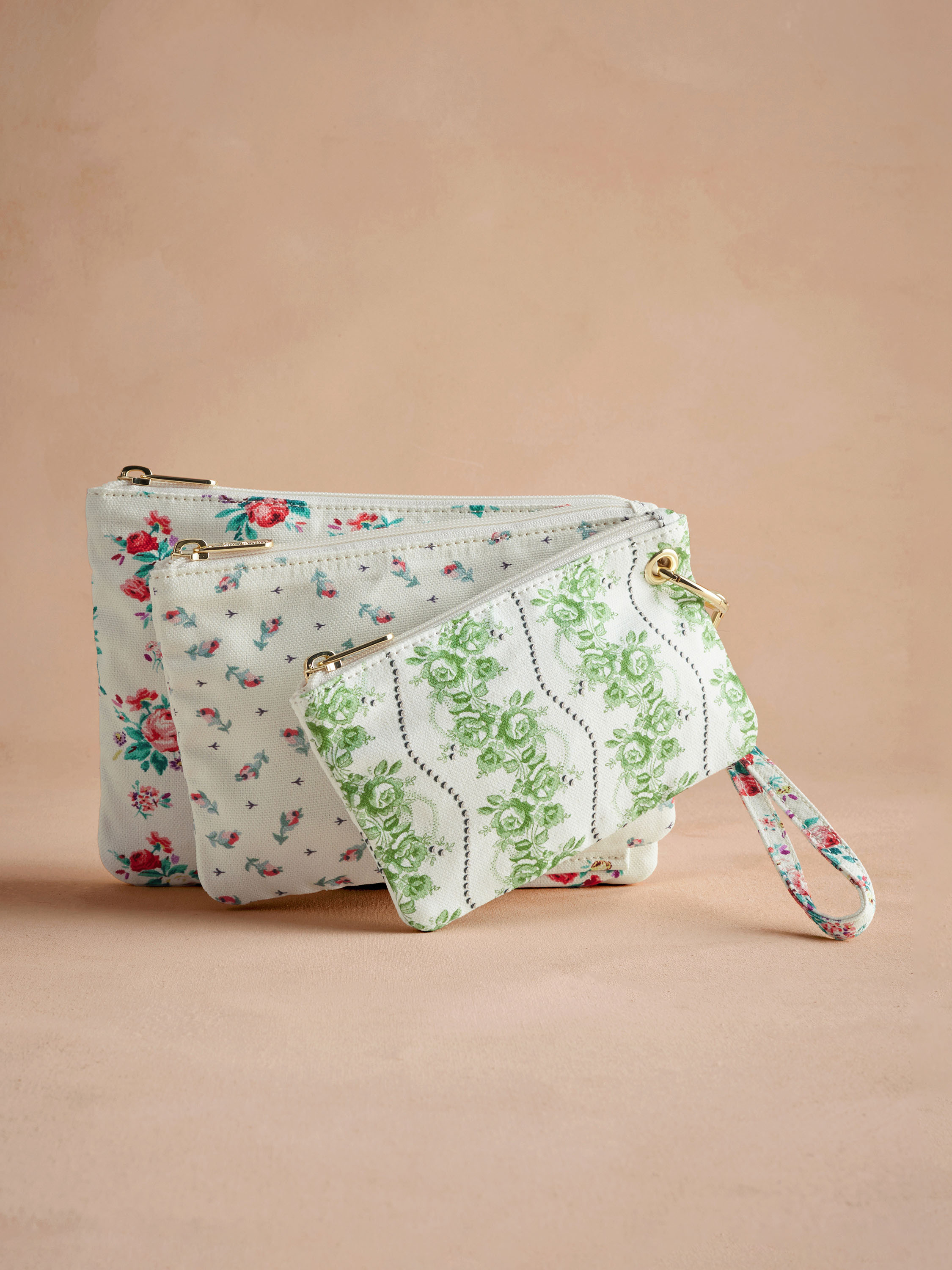 Rose Pearl  三入式提把扣環收納袋