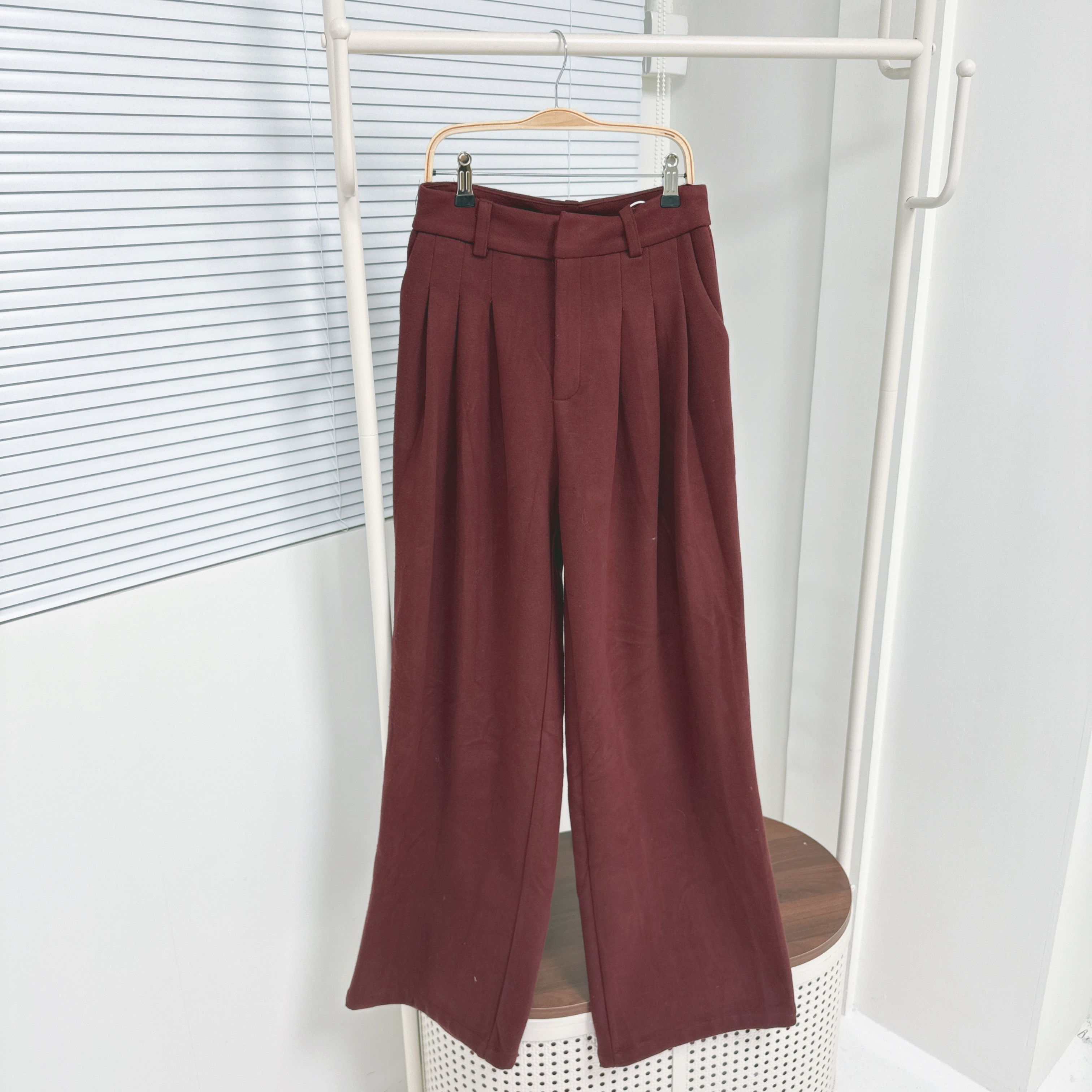 【Hoi2推介】K220 啡紅色 厚身絨闊褲