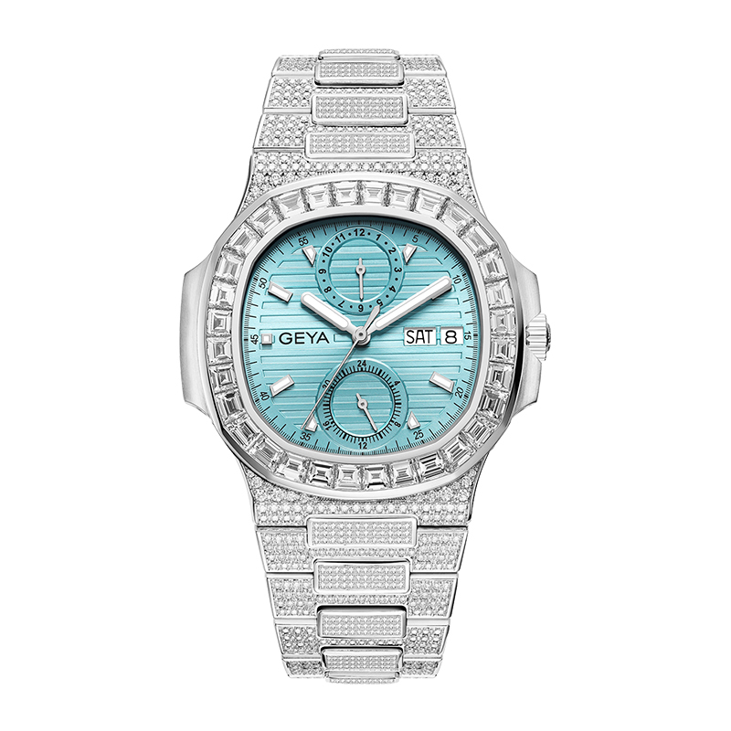 【GEYA 格雅】G78183GW 鏤空 晶鑽 真兩眼 夜光 星期 日期 機械 手錶