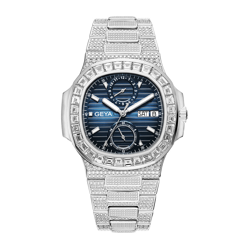【GEYA 格雅】G78183GW 鏤空 晶鑽 真兩眼 夜光 星期 日期 機械 手錶