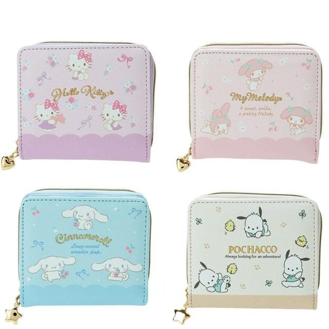 日本 Sanrio PU皮連散紙格銀包