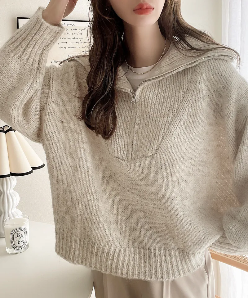 日本選物🇯🇵 | JAVA 翻領款 半拉鏈 針織衣